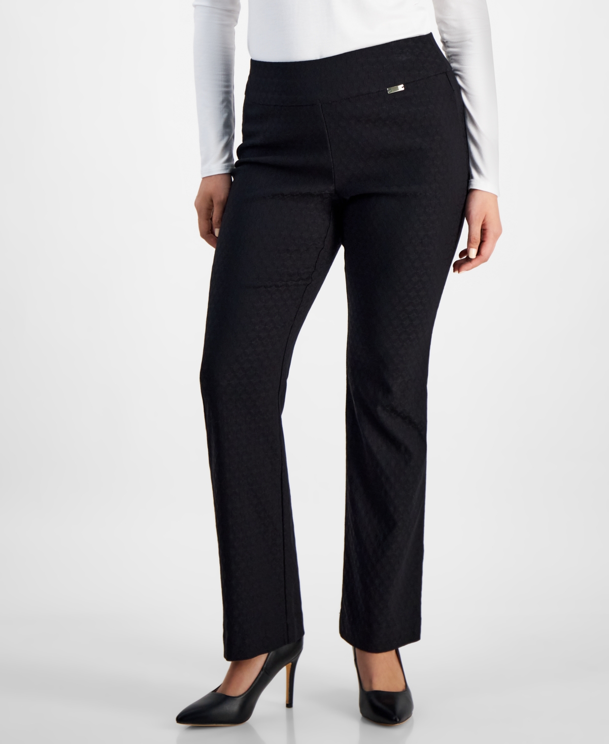 INC INTERNATIONAL CONCEPTS PETITE JACQUARD BOOTCUT PULL-ON PANTS, CREATED FOR MACY'S 
