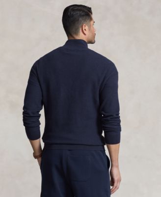 トップス MESH POLO WINTER MOSS M Mesh-Knit Cotton Quarter-Zip Sweater | Ralph Lauren