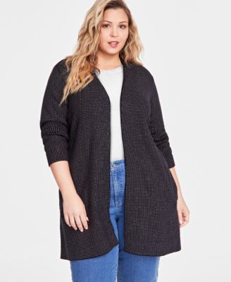 I.N.C. International Concepts - Plus Size Studded Long Open-Front Cardigan