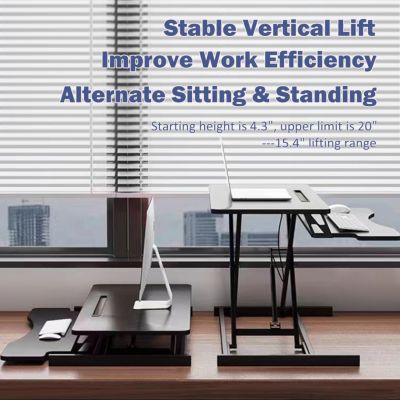 Streamdale 32" Height Adjustable Sit-to-Stand Desk Riser with Dual Monitors