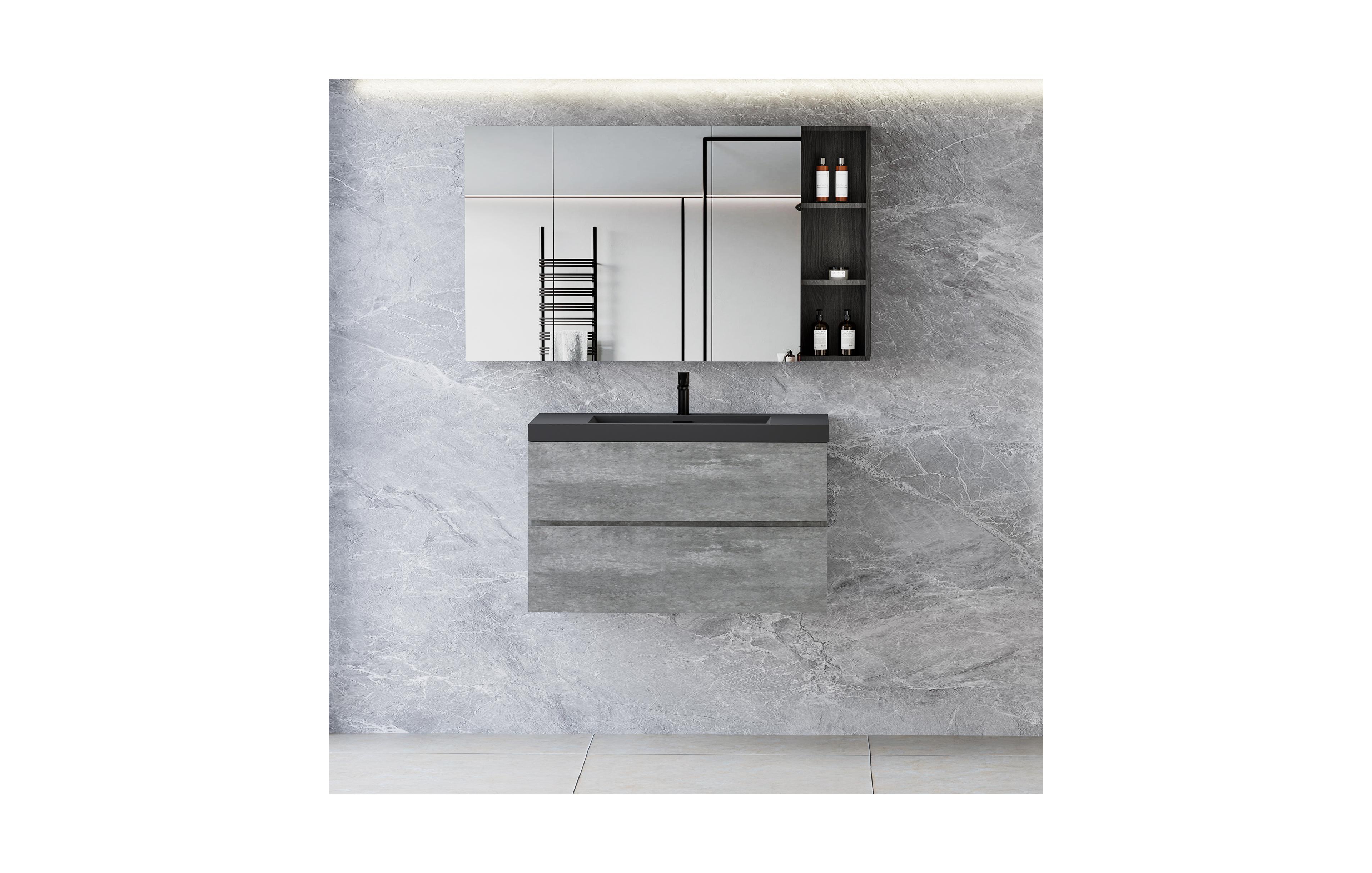Streamdale 36" Wall-Mounted Vanity with Quartz Top