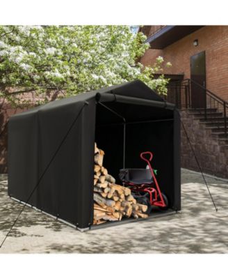 7 x 5.2FT Storage Shelter Outdoor Bike Tent with Waterproof Cover and Zipper Door-Gray