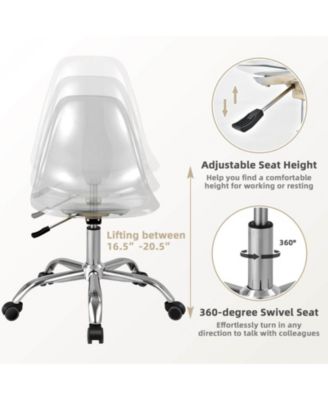 Swivel Acrylic Armless Adjustable Height Office Chair