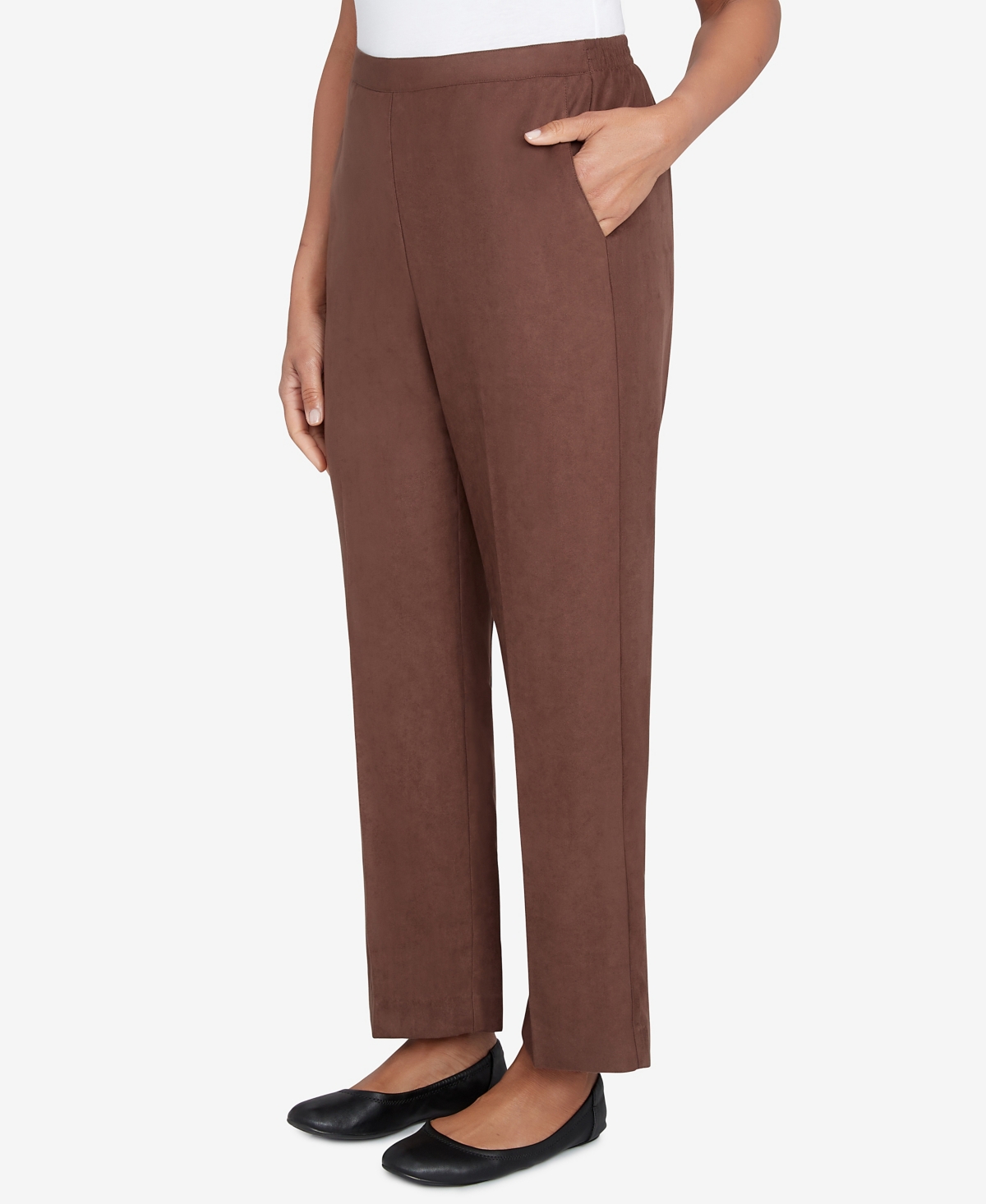 Alfred Dunner Petite Wine Country Classic Slant Pocket Medium Length Pants