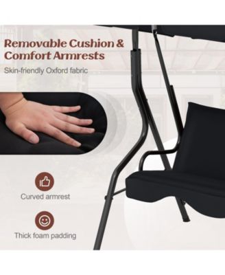 3 Seats Patio Canopy Swing Glider Hammock Cushioned