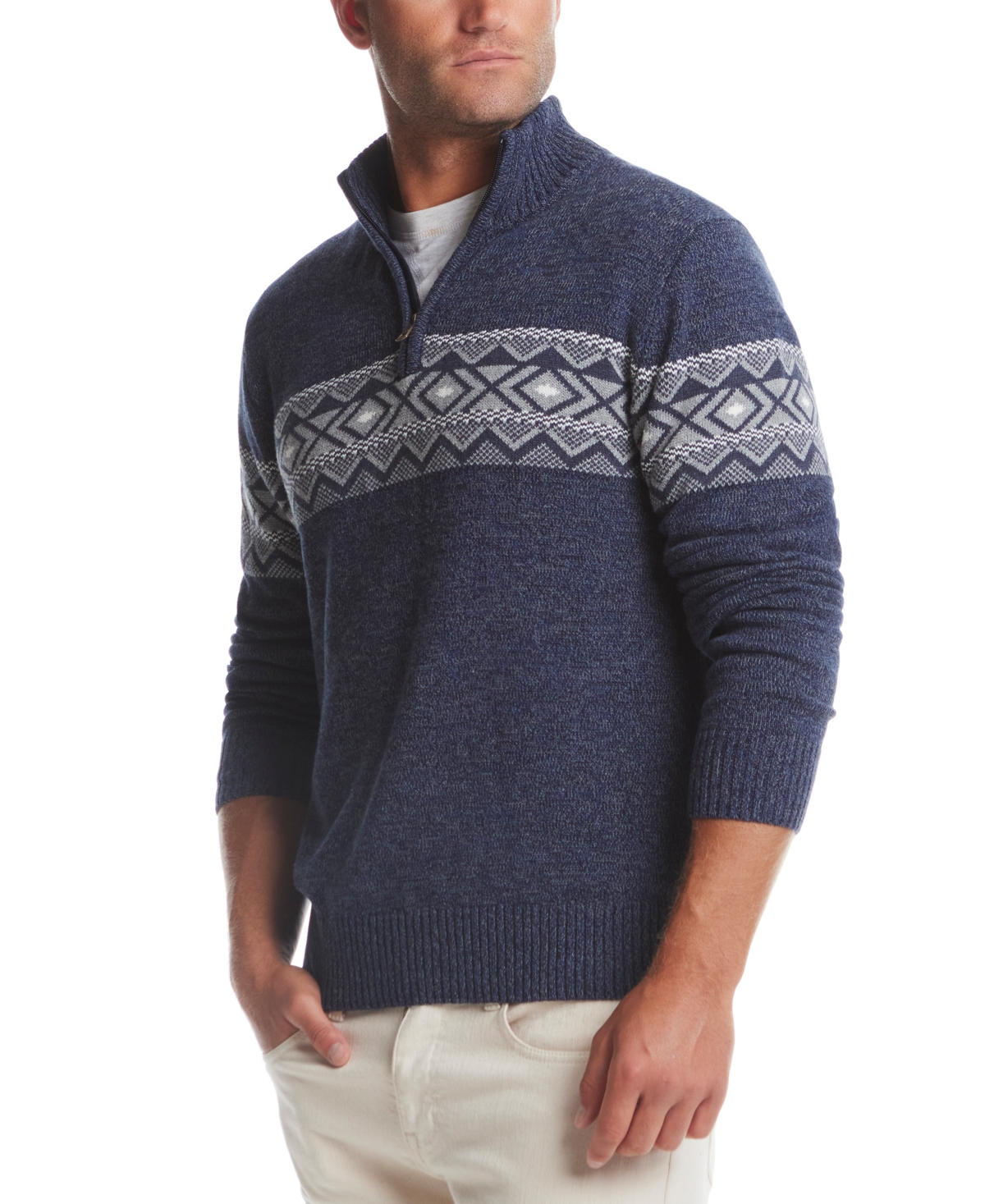 Weatherproof Vintage Men's Southwest Quarter-Zip Sweater