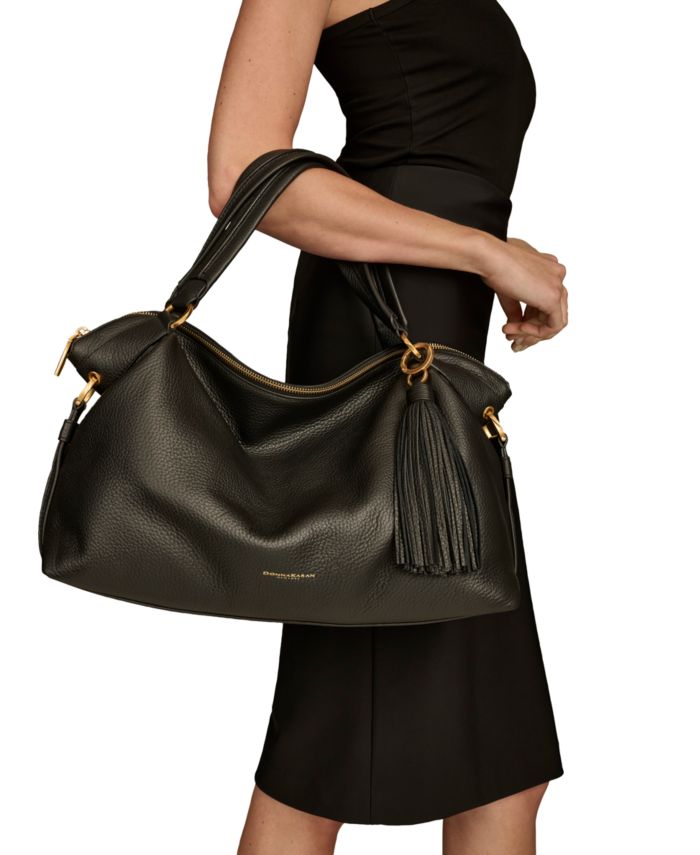 Donna Karan New York Glenwood Top Handle Leather Satchel With Tassel