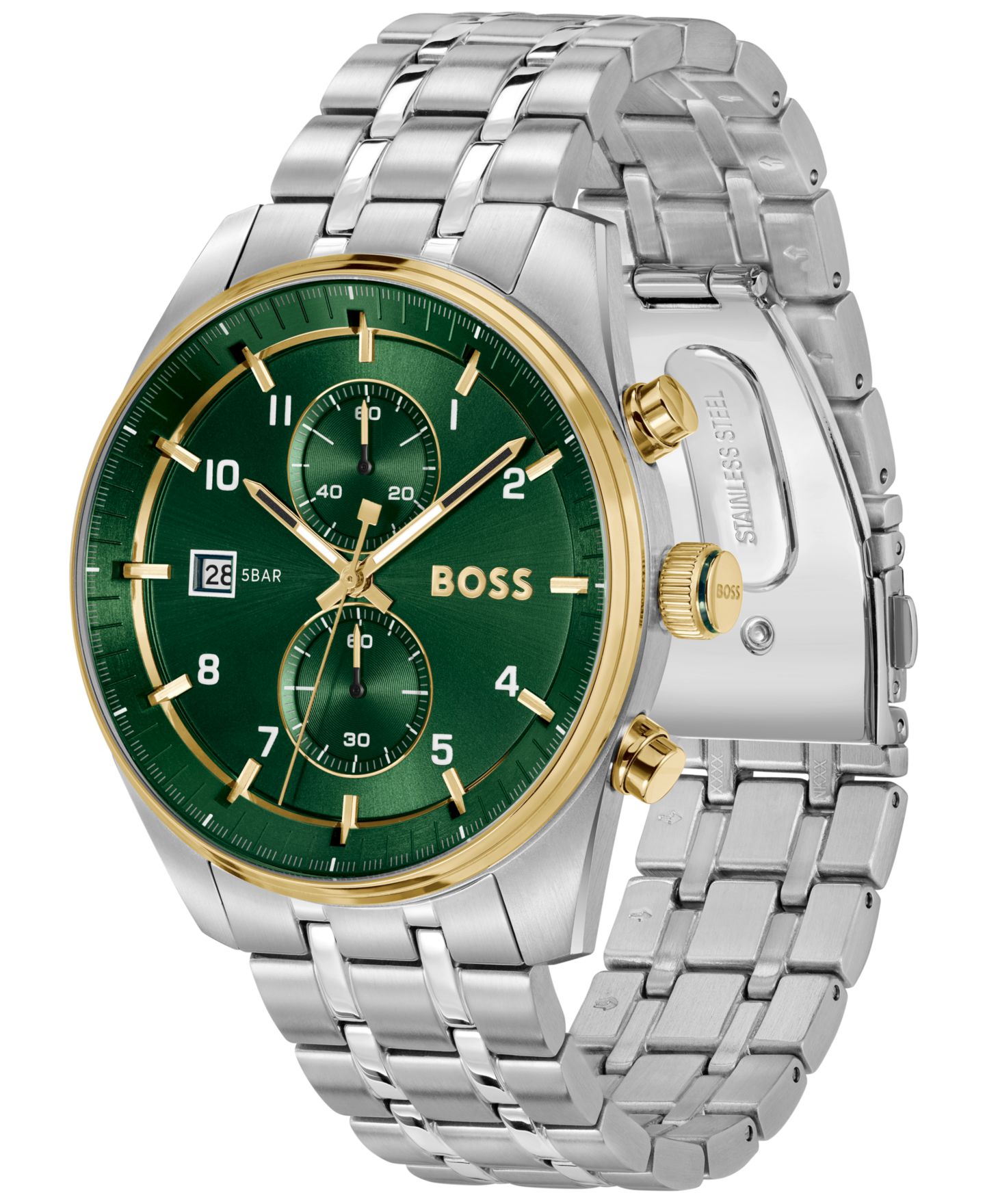 Мужские часы Hugo Boss Sky Traveler Quartz Fashion Chrono Stainless Steel Watch 44mm — фото 2