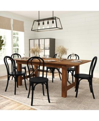 Lowry Thonet Style Solid Wood Dining Chair With Stackable Design And Elegant Finish