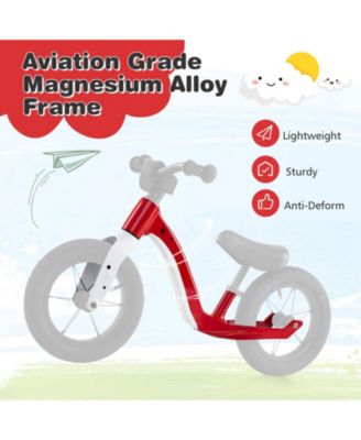 12-Inch Balance Bike with Adjustable Seat and Rotatable Handlebar for Over 36 Months Old-White