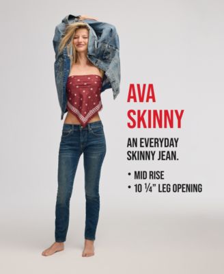 Women's Ava Mid-Rise Ripped Skinny Jeans