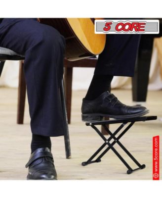 Guitar Foot Stool Height Adjustable Folding Leg Rest Portable Classical Footrest - GFS BLK