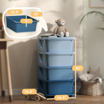 30" 4 Tier Kids Storage Unit Dresser Tower,