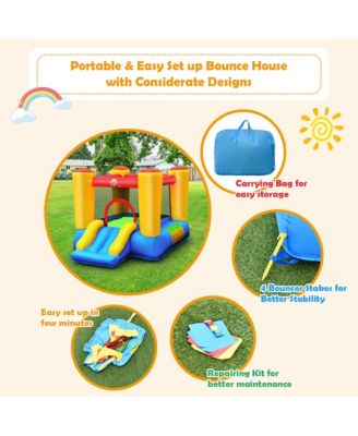 Inflatable Bouncer Kids Slide Bounce House for Indoor Outdoor with 550W Blower