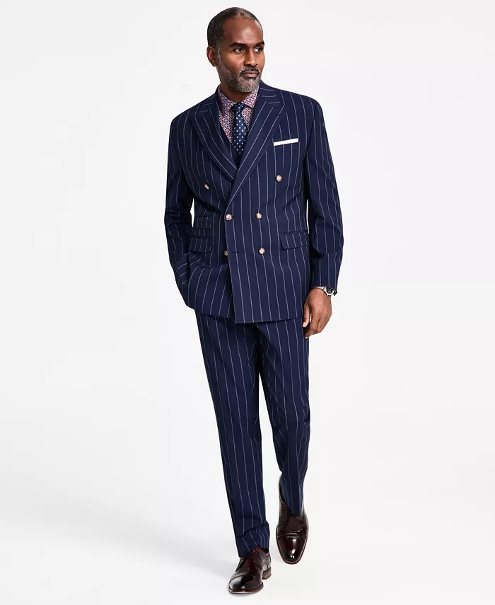 Men's Pinstriped Double-Breasted Suit Separate