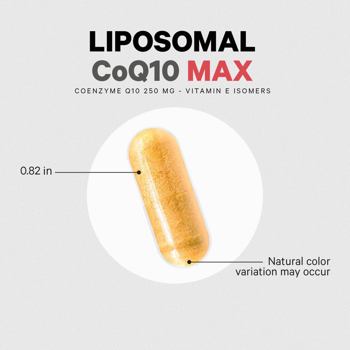 Codeage Liposomal CoQ10 Max Supplement - 250 mg Coenzyme Q10 with Vitamin E Isomers Tocopherols - 2-Month Supply - 1 Capsule Per Serving - Liposomal D
