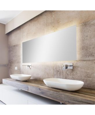 Soraya Full Length Rectangular Frameless Anti-Fog Plug Inhardwire Aluminum Front Lit Tri Color LED Freestand/Hang Mirror