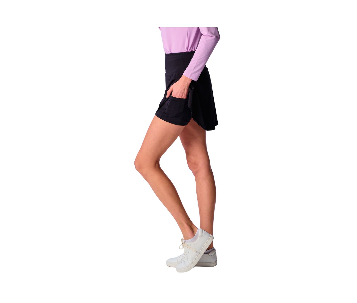 Женская юбка-шорты G Lifestyle Clothing Back Yoke Ruffle Skort, цвет: Чёрный — фото 2