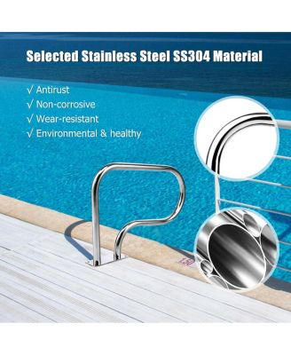 Stainless Steel Swimming Pool Hand Rail with Base Plate