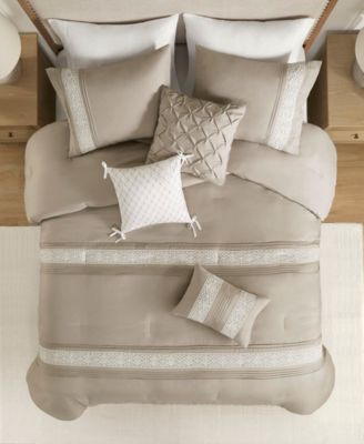 Lacey Lace Trim Microfiber 7-Pc. Comforter Set, Queen