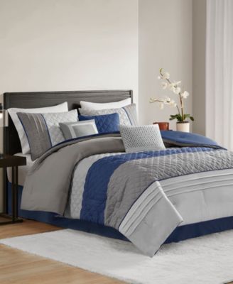 Jenson 7-Pc. Color Block Stripe Comforter Set, Queen