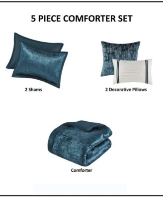 Lee Crinkle Velvet 5-Pc. Comforter Set, King/California King
