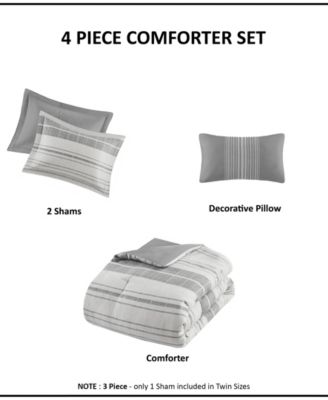 Rhodes Stripe 4-Pc. Comforter Set, King/California King