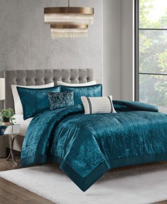 Lee Crinkle Velvet 5-Pc. Comforter Set, King/California King