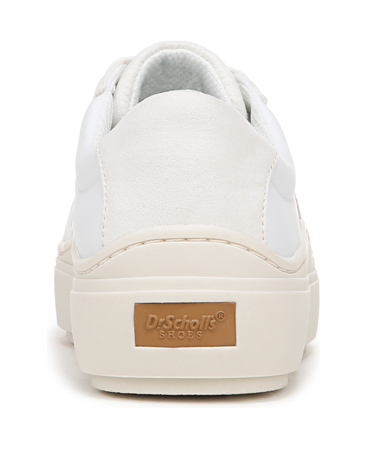 Shop Dr. Scholl's Women's Time Off Win Lace Up Platform Sneakers In White,tofu Nylon