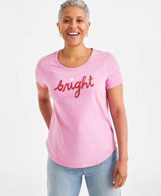 売れ筋商品|||スタイルアンドコー Tシャツ トップス レディース Women's Graphic Crewneck T-Shirt, Created for Macy's Mikka Blue Style & Co Women's Graphic Crewneck T-Shirt, Created for