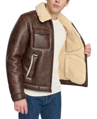 Men's Faux-Shearling Full-Zip Trucker Jacket