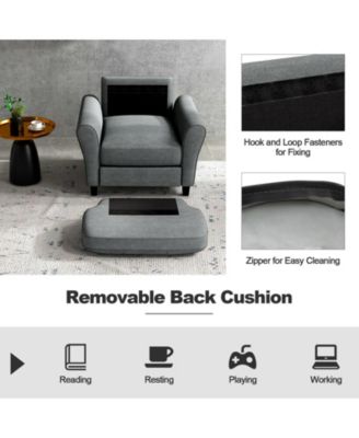 Modern Upholstered Accent Chair with Rubber Wood Legs