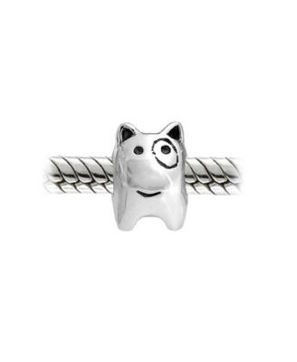 Блестящие ювелирные изделия Маленький щенок Любитель домашних животных BFF Spot Dog Шарм из бисера окисленного стерлингового серебра Подходит для европейского браслета