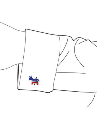 Блестящие ювелирные изделия, патриотические американские запонки для рубашки с изображением осла в виде красного, белого и синего животных, Символ демократической партии, Политическая эмаль, Трехцветная петля из нержавеющей стали, задняя часть пули