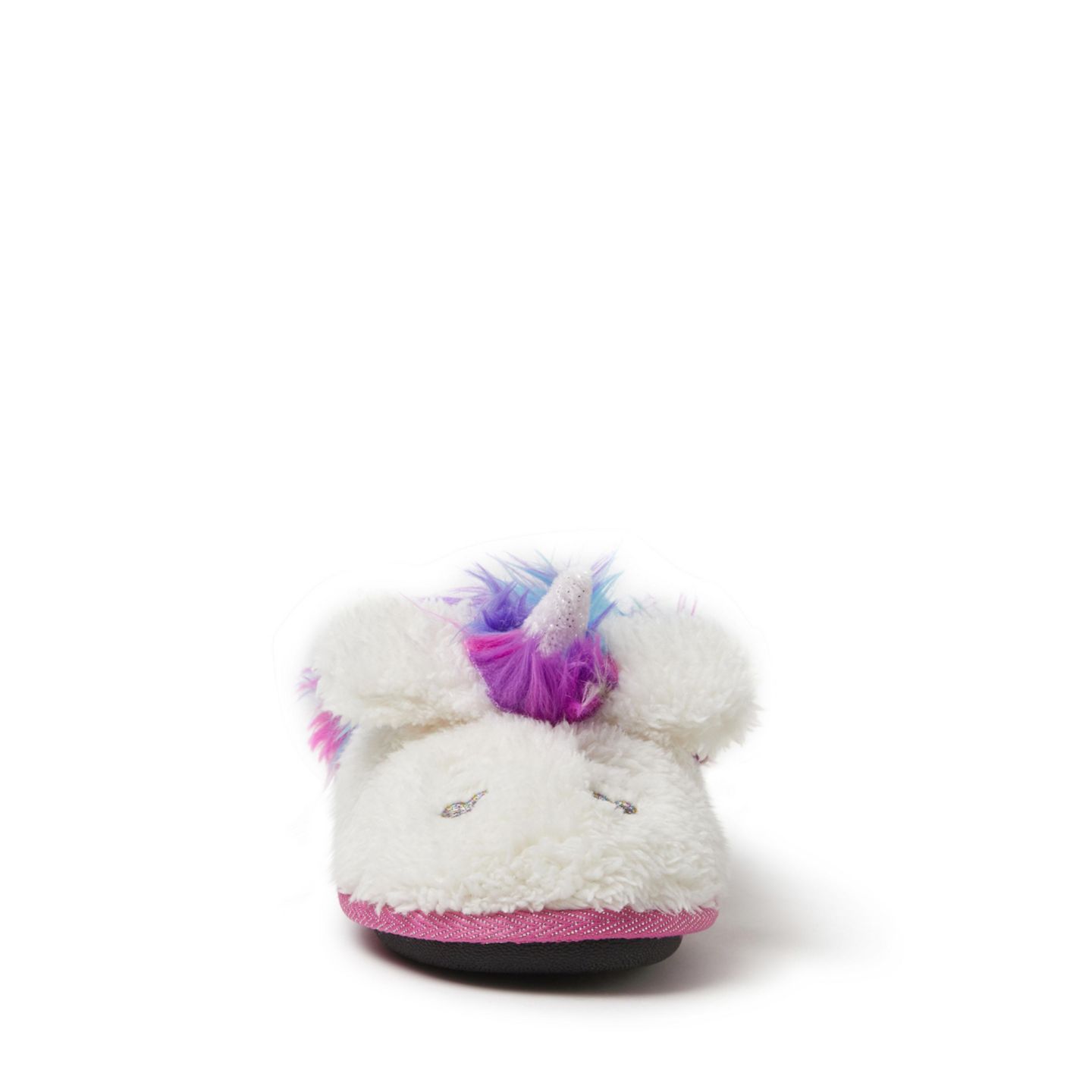 Детские тапочки Dearfoams Girls Peyton Novelty Unicorn Fuzzy Slipper, цвет: Розовый — фото 2