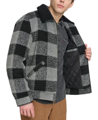 Men's Plaid Full-Zip Depot Jacket with Fleece Collar