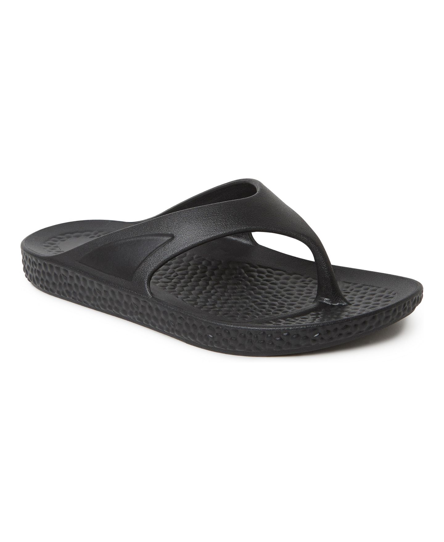 Мужские сандалии Dearfoams EcoCozy Sustainable Comfort Flip Flop Thong Sandal, цвет: Чёрный — фото 1