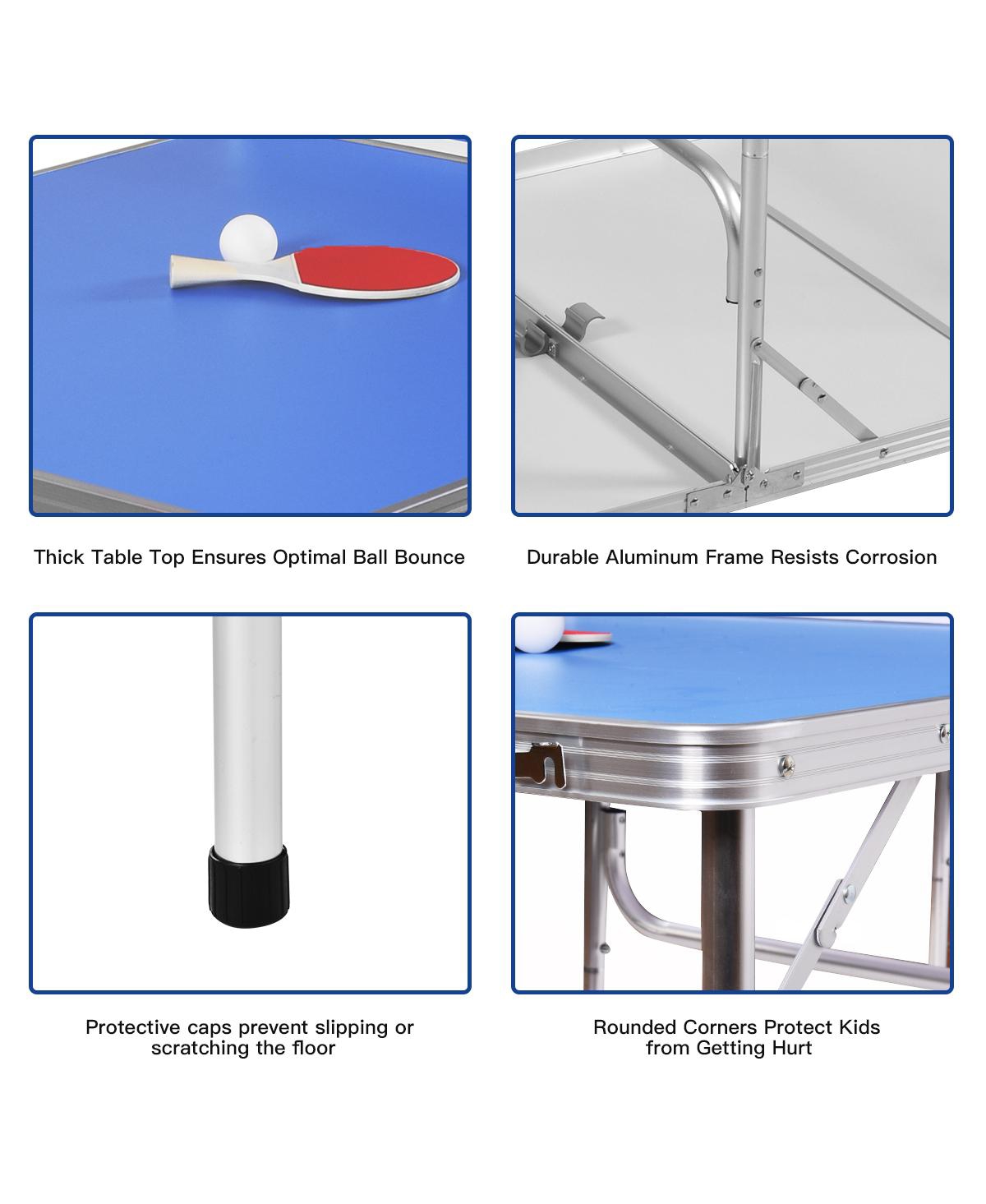 60'' Portable Table Tennis Ping Pong Folding Table