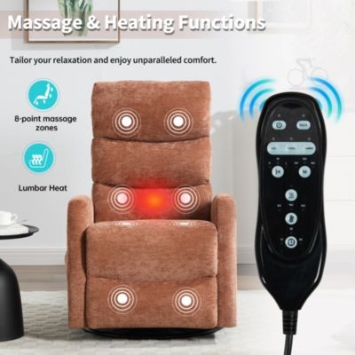 Massage Recliner - 360° Swivel & Heat Rocking Chair