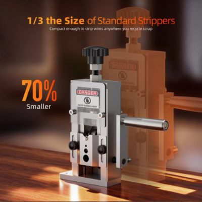Manual Wire Stripping Machine, Adjustable Cable Stripper for 1.5–25mm Wire with Hand Crank and Drill Adapter