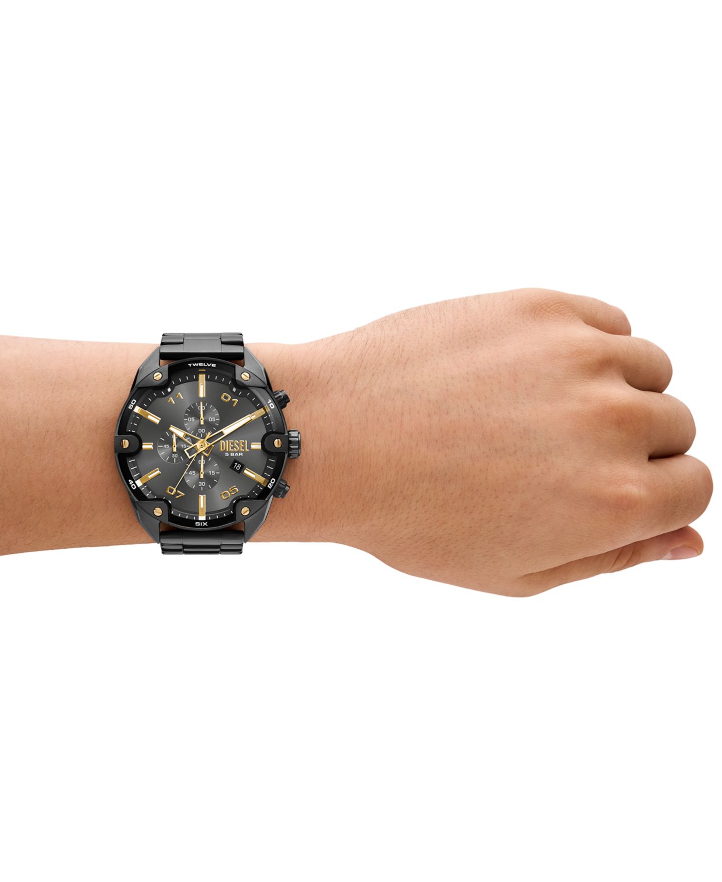 Мужские хронограф-часы Diesel Spiked Quartz из нержавеющей стали, Gunmetal, 49 мм — фото 2