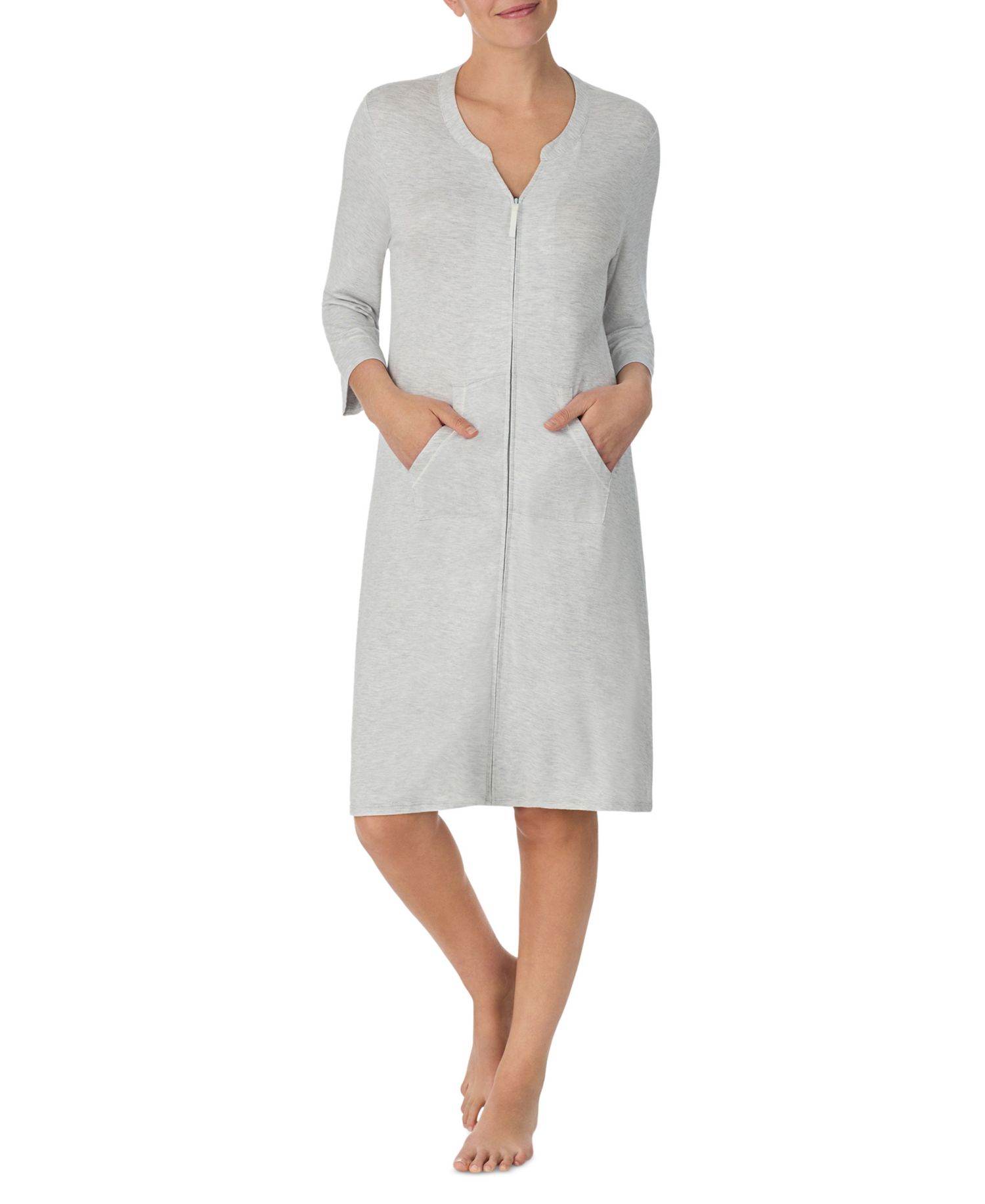 Women's Zip-Front 3/4-Sleeve Robe