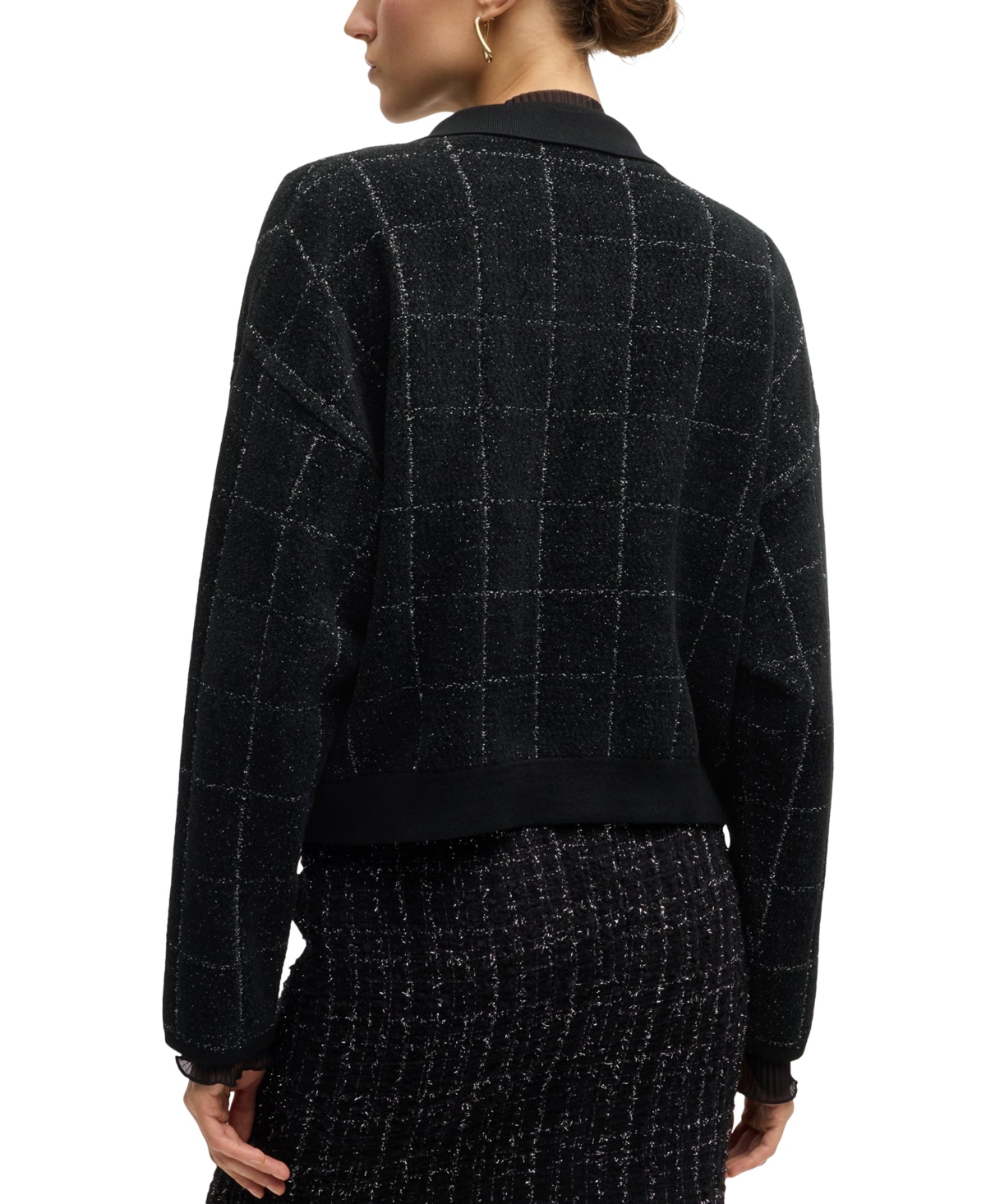Boss by Hugo Boss Women's Sparkle Tweed Cropped Jacket