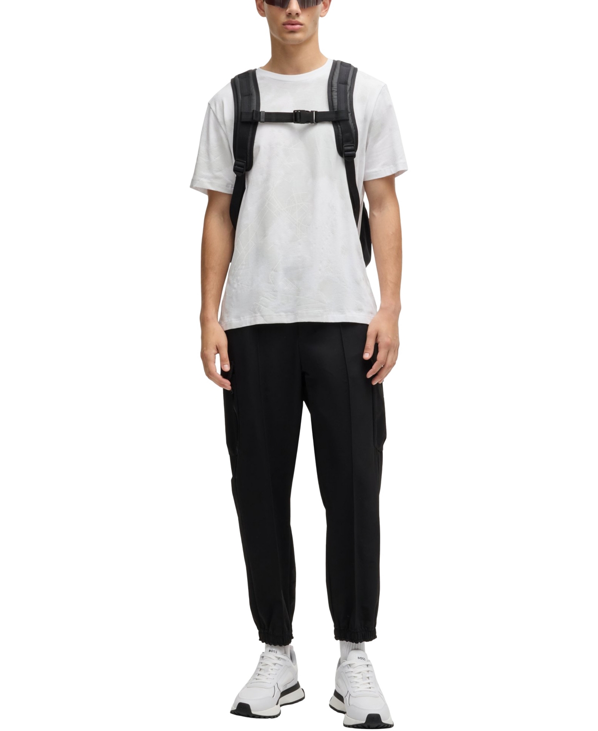 Shop Hugo Boss Boss By  Men's Decorative Reflective Relaxed-fit T-shirt In White