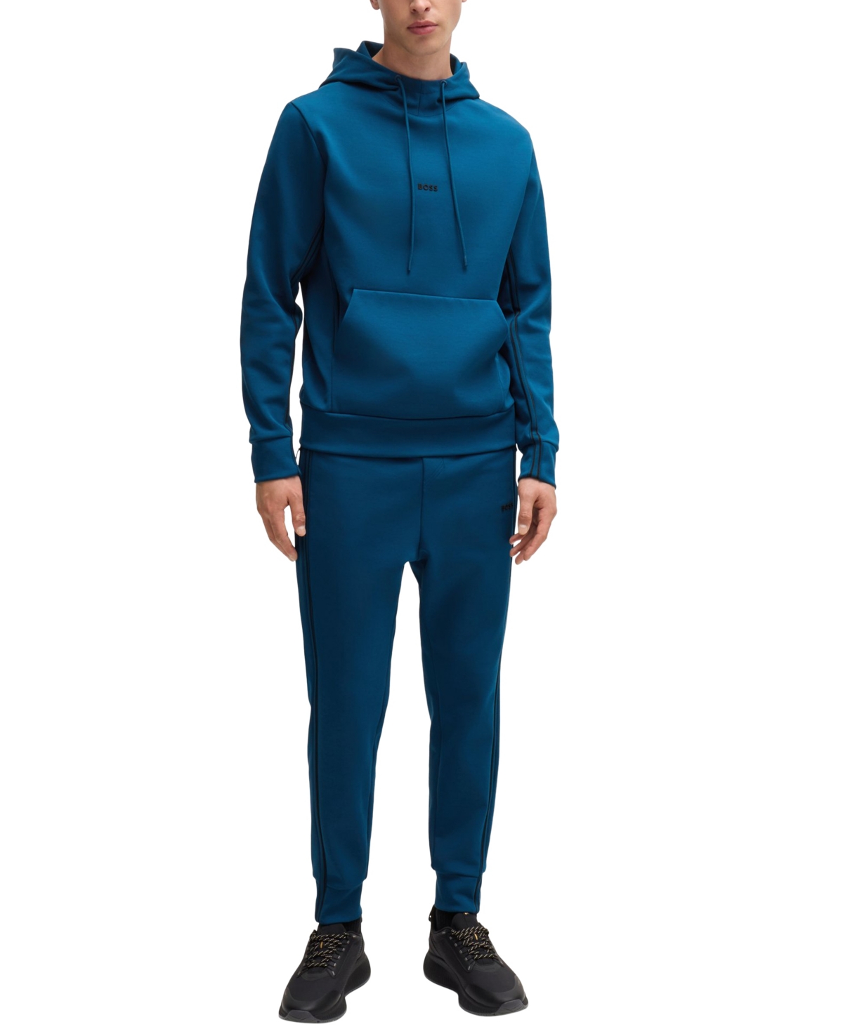 HUGO BOSS BOSS BY HUGO BOSS MEN'S TAPE INSERTS TRACKSUIT BOTTOMS