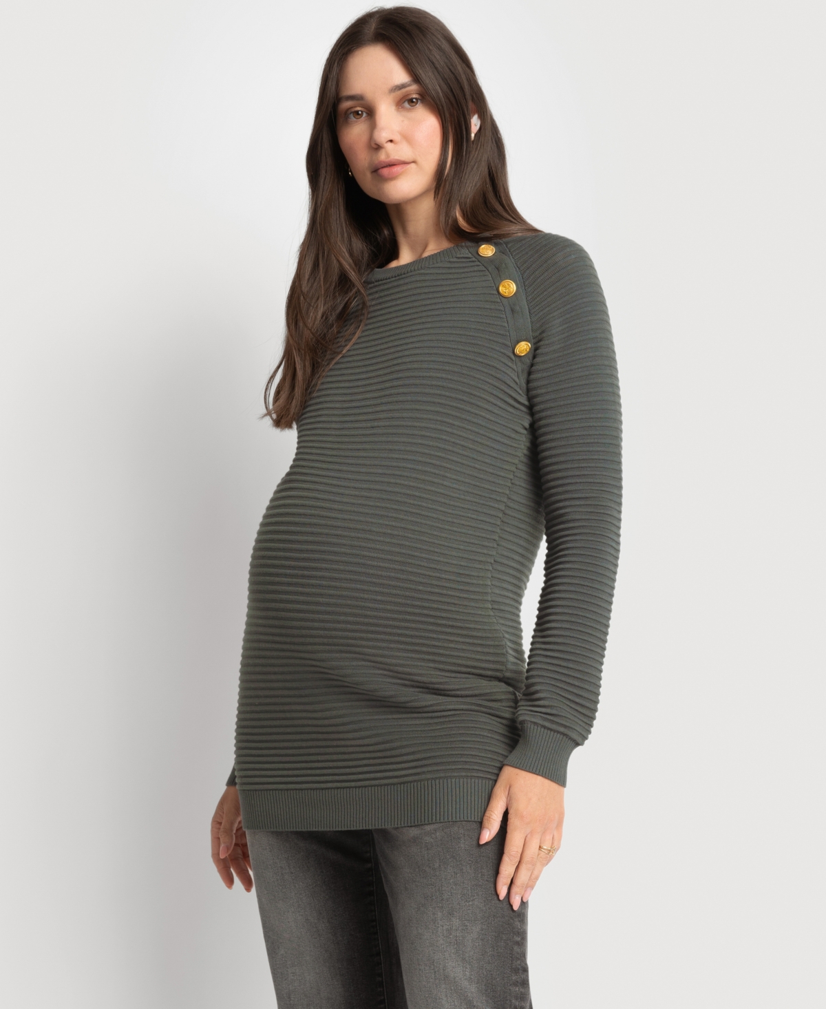 SERAPHINE WOMEN'S RIPPLE STITCH NURSING SWEATER 