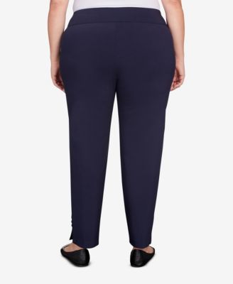 Plus Size Tech Stretch Full Length Pant with Elastic Waistband