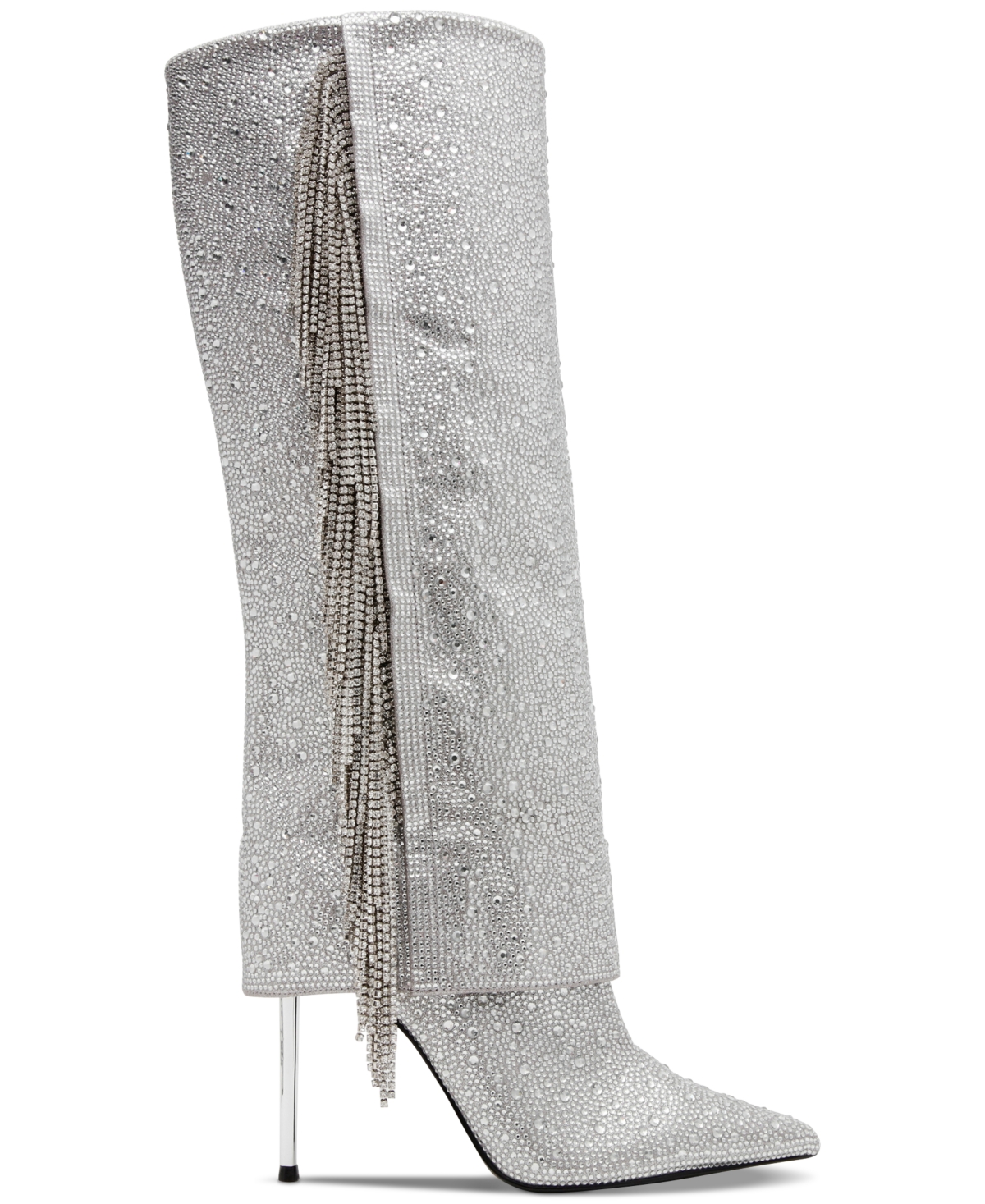 Steve Madden Women's Sanya Rhinestone Stiletto Cuffed Tall Dress Boots