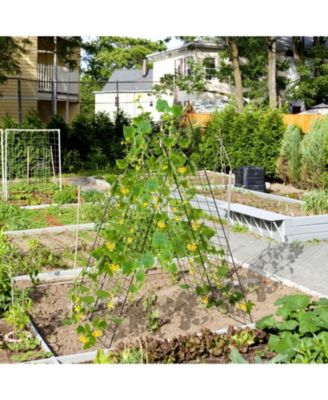 2-Piece Foldable A-Frame Trellis Plant Supports with Twist Ties