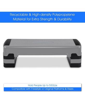 35 Inch Aerobic Cardio Adjustable Exercise Stepper with Risers